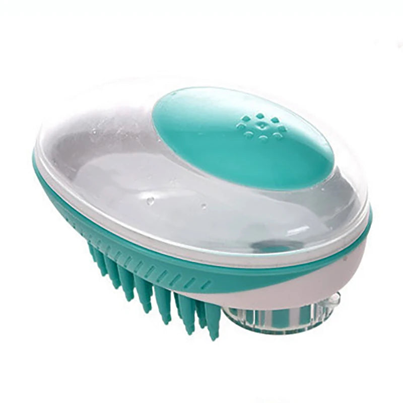 2-in-1 Pet Bath Brush & Massage Comb – Soft Silicone Grooming Tool for Dogs & Cats