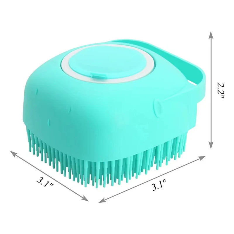 2-in-1 Pet Bath Brush & Massage Comb – Soft Silicone Grooming Tool for Dogs & Cats