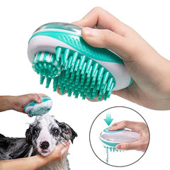 2-in-1 Pet Bath Brush & Massage Comb – Soft Silicone Grooming Tool for Dogs & Cats