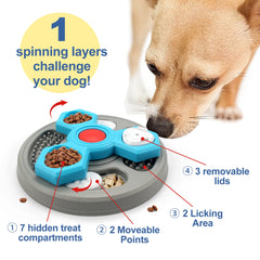 2-Layer Dog Puzzle Toy & Slow Feeder – Interactive Food Dispenser to Boost Puppy IQ