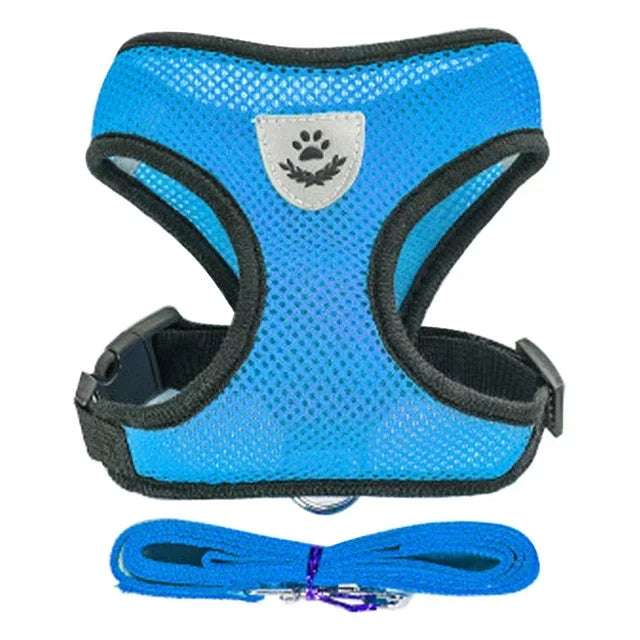 Adjustable Cat Harness Vest with Leash – Comfortable Mesh Dog Harness for Small & Medium Dogs and Kittens