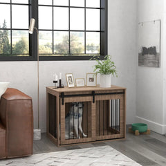 Dog Crate Indoor Furniture, Walnut