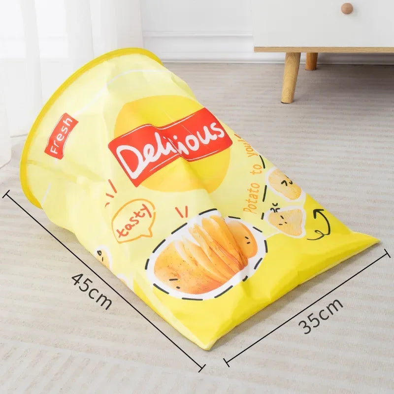 Collapsible Pet Cat Play Tunnel with Crumpled Paper - Interactive Indoor Cat Toy