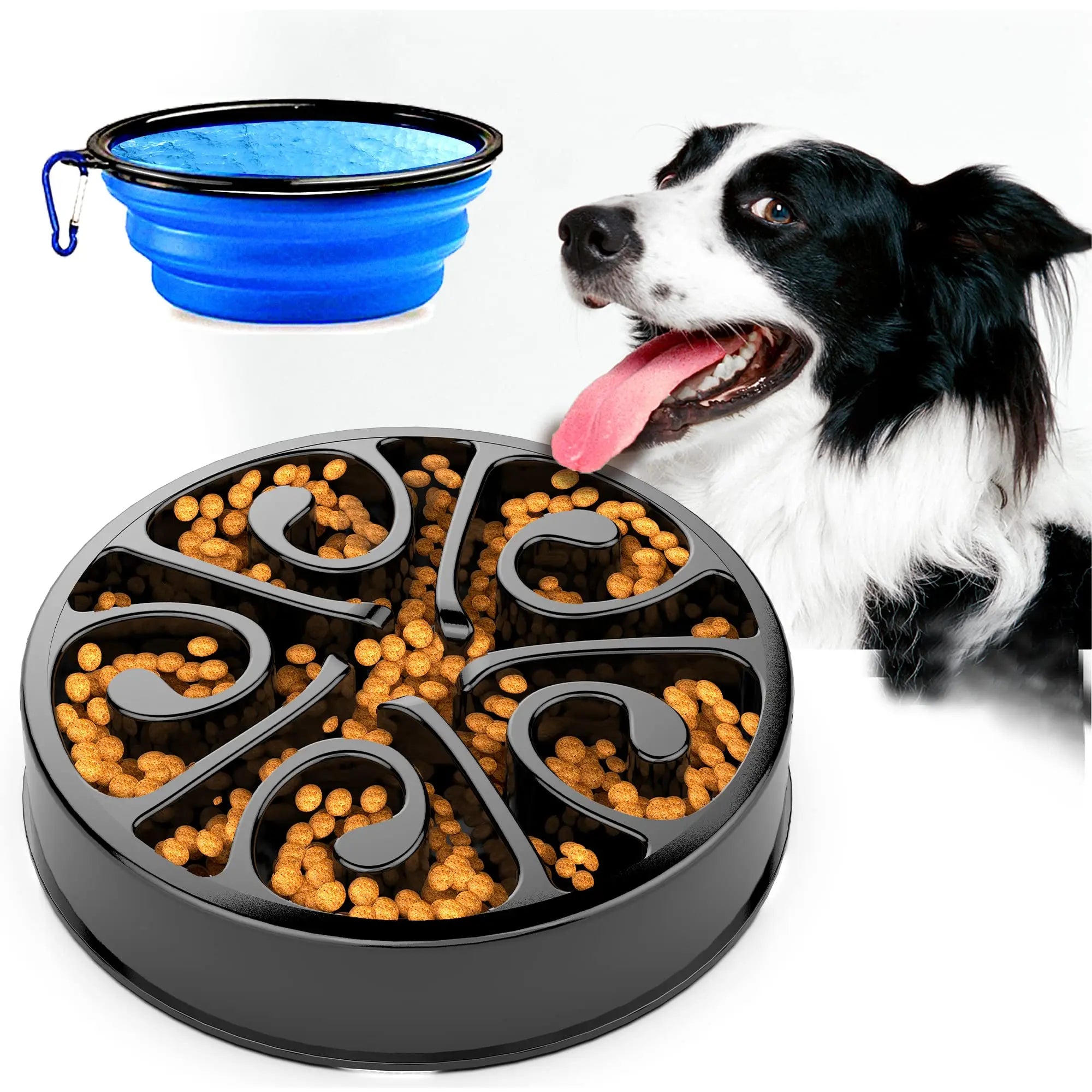 Anti-Gulping Slow Feeder Bowl – Non-Slip Fun Feeding Dish for Dogs