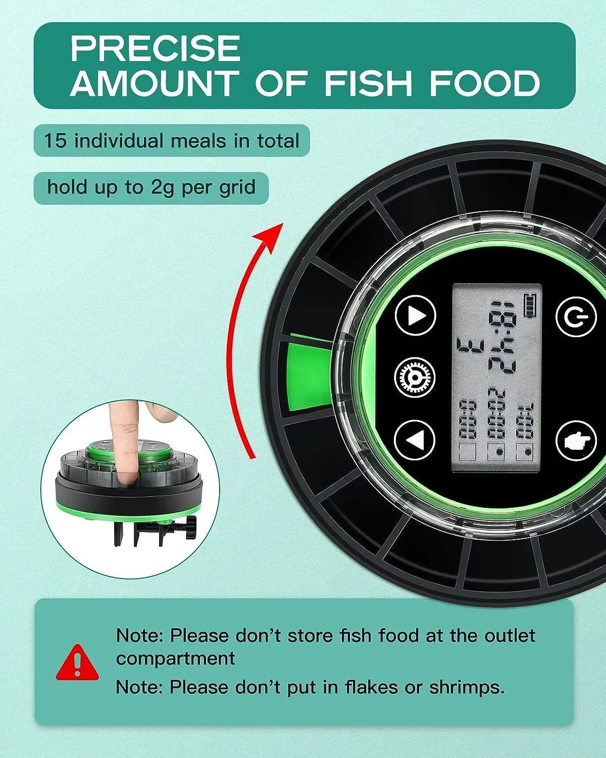 Automatic Fish Feeder for Aquarium with USB Cable LCD Display