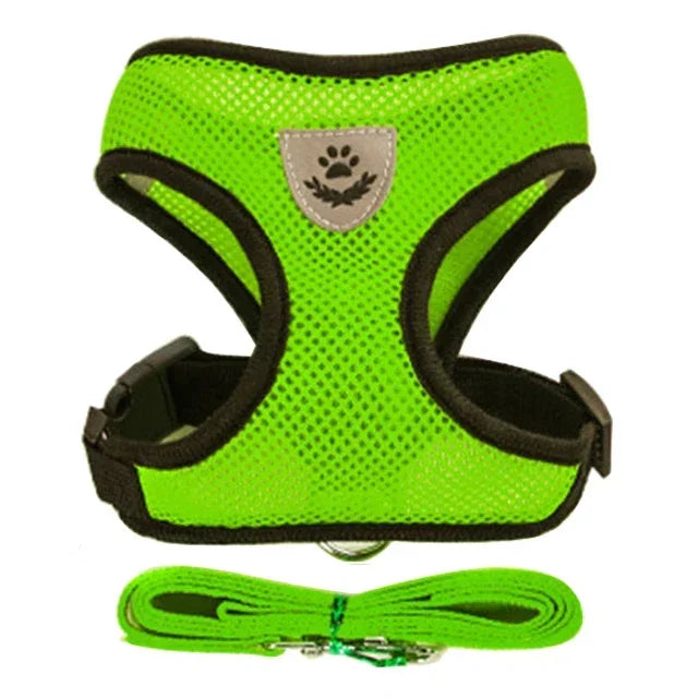 Adjustable Cat Harness Vest with Leash – Comfortable Mesh Dog Harness for Small & Medium Dogs and Kittens