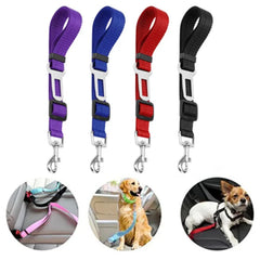 Adjustable Dog & Cat Car Safety Belt Leash – Secure Vehicle Seat Belt Harness for Pets