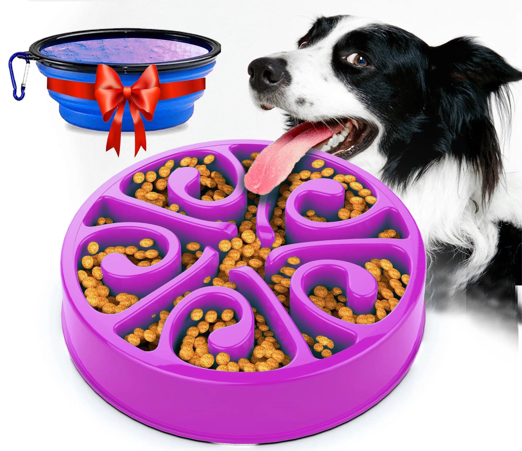 Anti-Gulping Slow Feeder Bowl – Non-Slip Fun Feeding Dish for Dogs