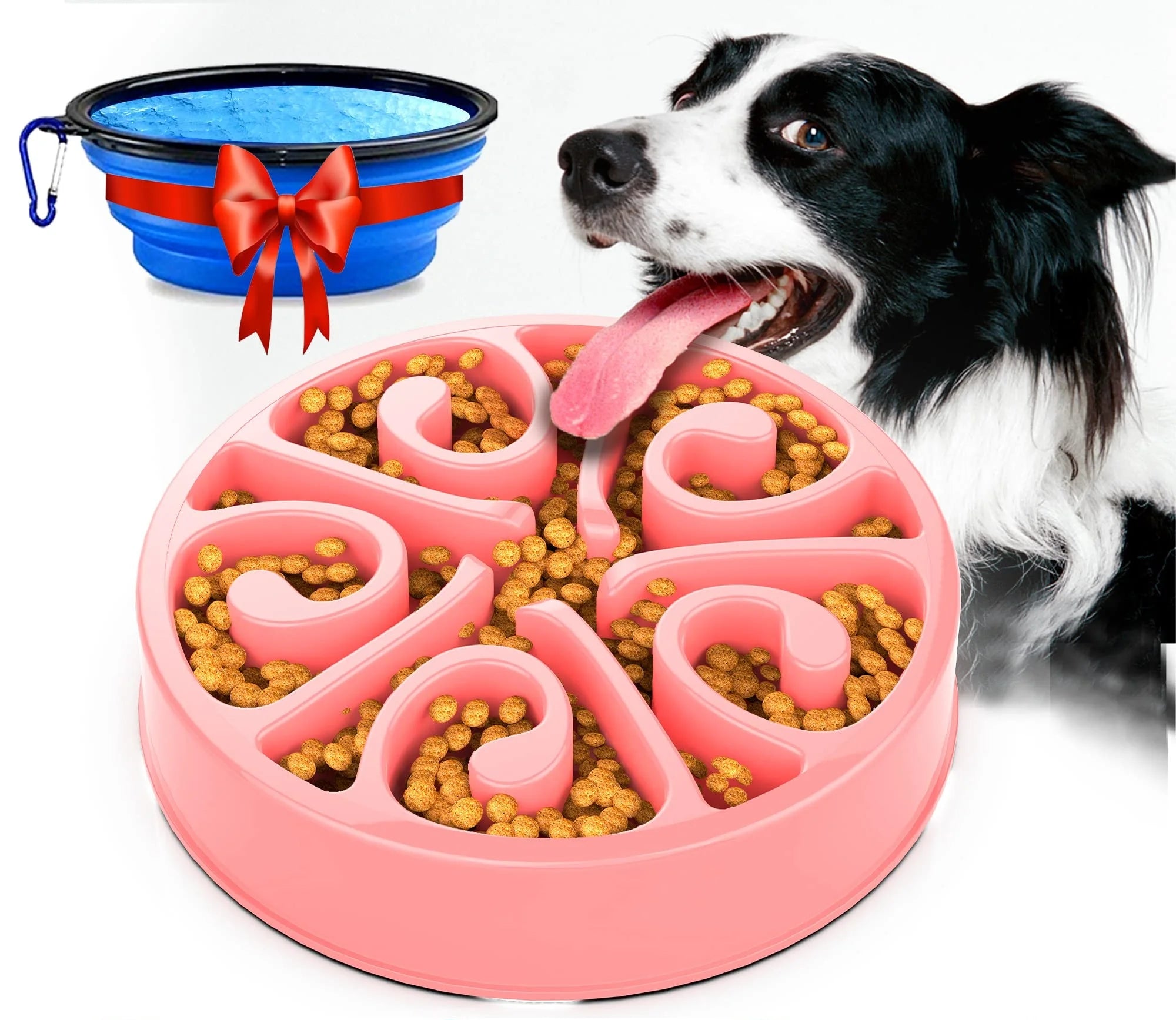 Anti-Gulping Slow Feeder Bowl – Non-Slip Fun Feeding Dish for Dogs