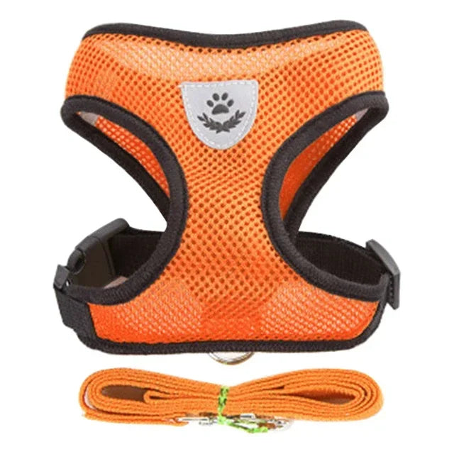 Adjustable Cat Harness Vest with Leash – Comfortable Mesh Dog Harness for Small & Medium Dogs and Kittens