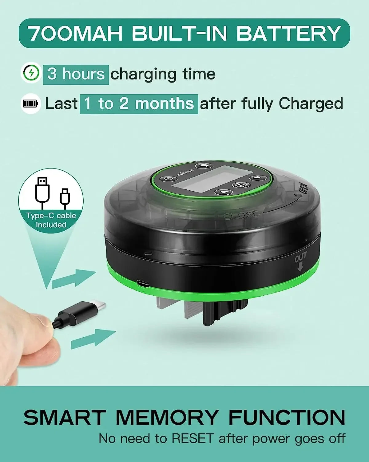 Automatic Fish Feeder for Aquarium with USB Cable LCD Display