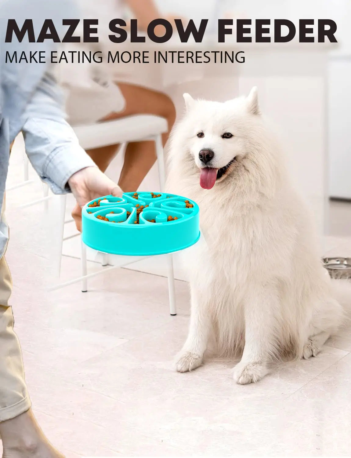 Anti-Gulping Slow Feeder Bowl – Non-Slip Fun Feeding Dish for Dogs