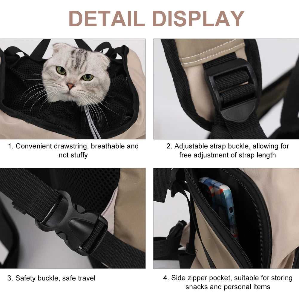 Breathable Pet Cat Carrier Backpack – Foldable Pet Carrier Transport Bag for Cats and Dogs