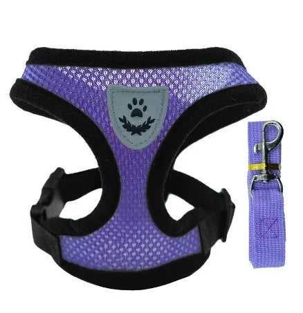 Adjustable Cat Harness Vest with Leash – Comfortable Mesh Dog Harness for Small & Medium Dogs and Kittens