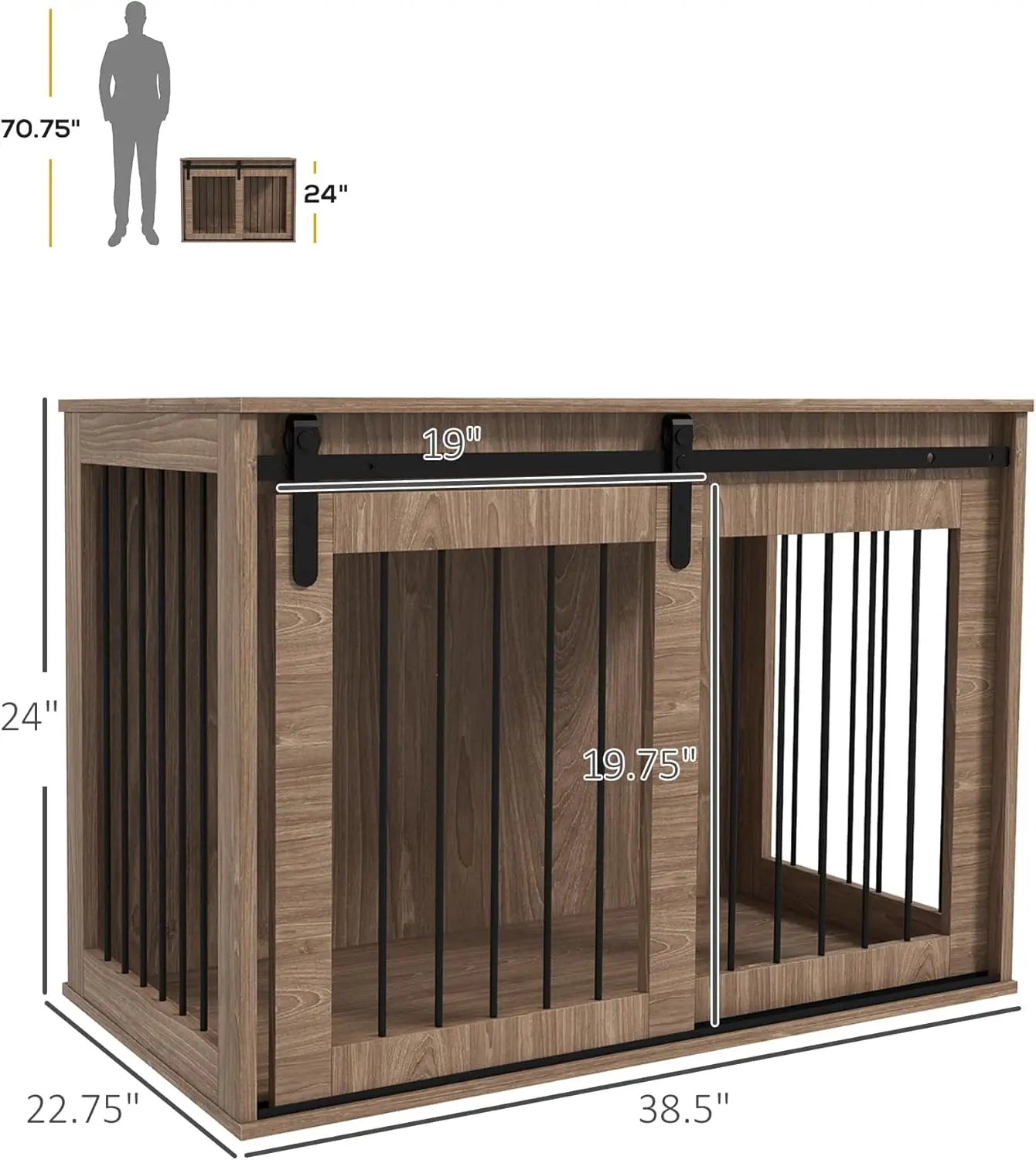 Dog Crate Indoor Furniture, Walnut