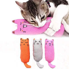 Cute Catnip Thumb Plush Pillow – Bite-Resistant Teeth Grinding & Chew Toy for Cats