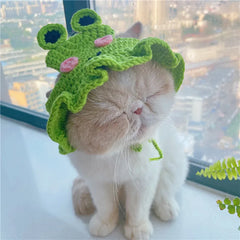 Autumn & Winter Cute Knitted Cat Hat - Elastic Pet Hat for Cats and Dogs, Perfect for Photo Shoots & Parties